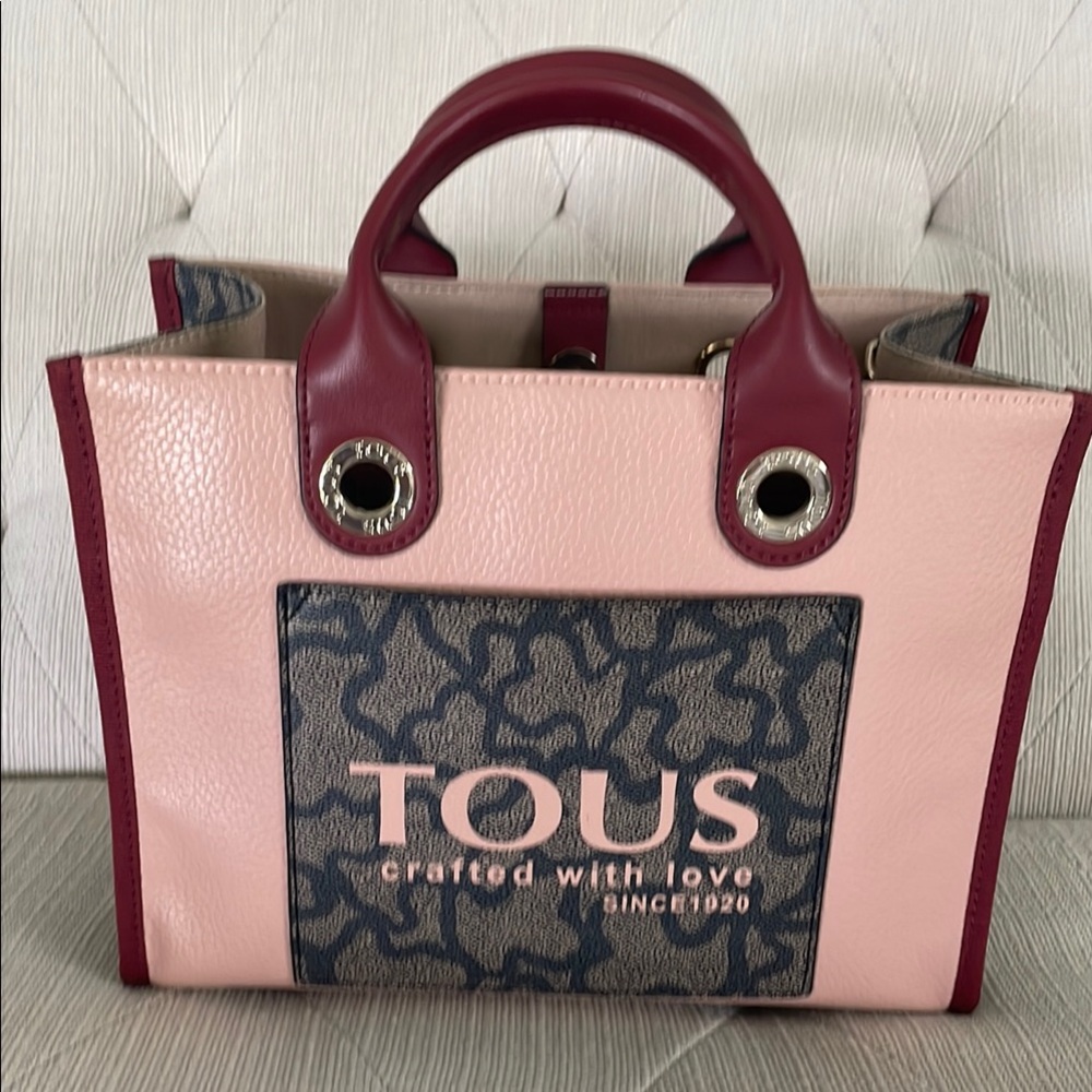 Tous Pink and Red Tote Bag with Structured Design , excellent condition